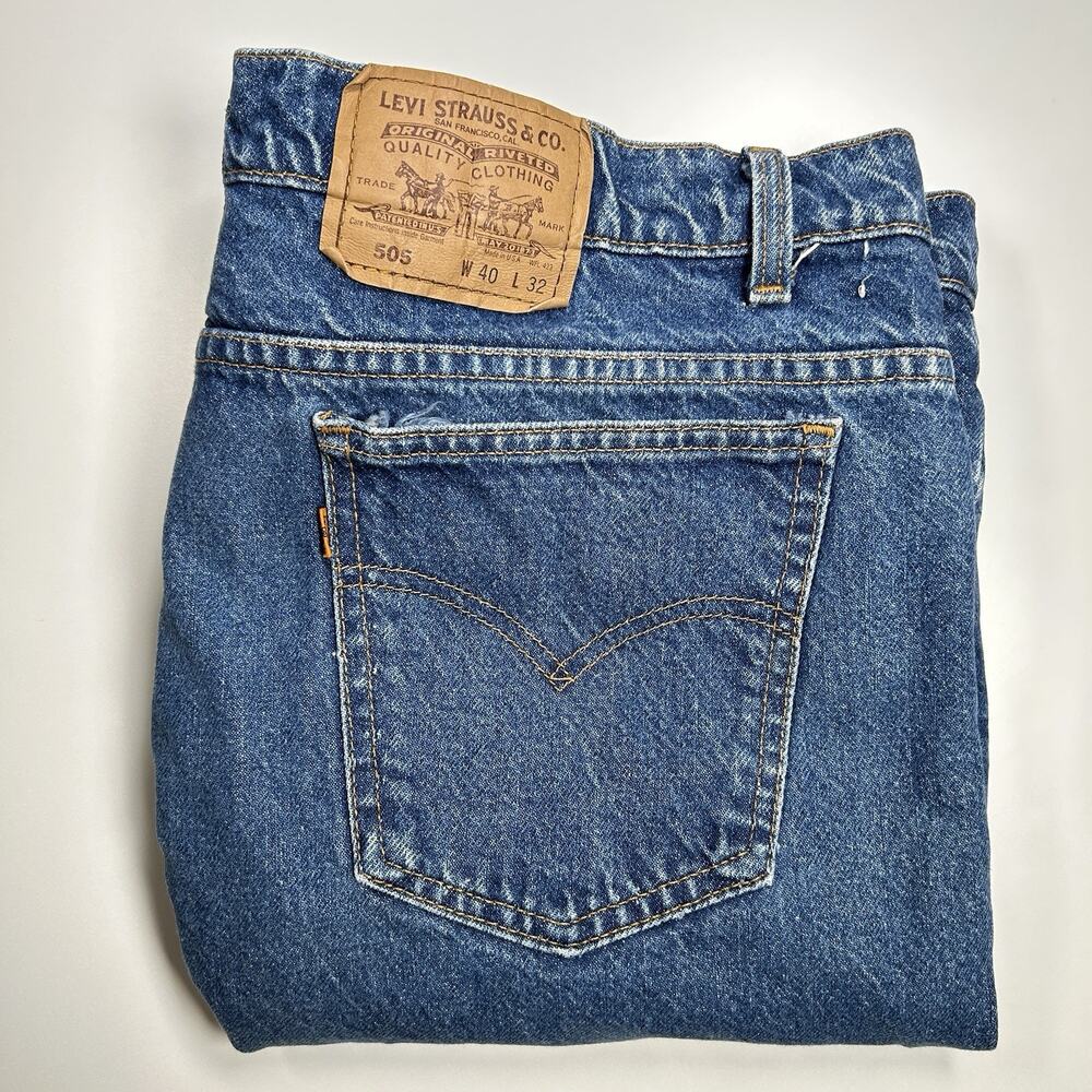 Vintage Levi’s 505 Orange Tab Jeans Mens 36x30.5 Straight Cotton 1980s USA